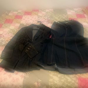 2 piece women’s denim suit- size 12-Brand/ bisou bisou